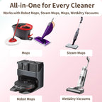 Robot Mop Cleaning Solution Concentrate Compatible with Robot Vacuums, Wet Dry Vacuums for Roborock, Roomba, Tineco, Dreame, Narwal, Shark, Bissell Mops, 33.8 FL.oz, Dilution Ratio 1:200, Rose