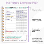 Fitness Workout Journal for Women & Men, A5(5.5" x 8.5") Workout Log Book Planner for Tracking, Progress, and Achieving Your Wellness Goals-Lavender