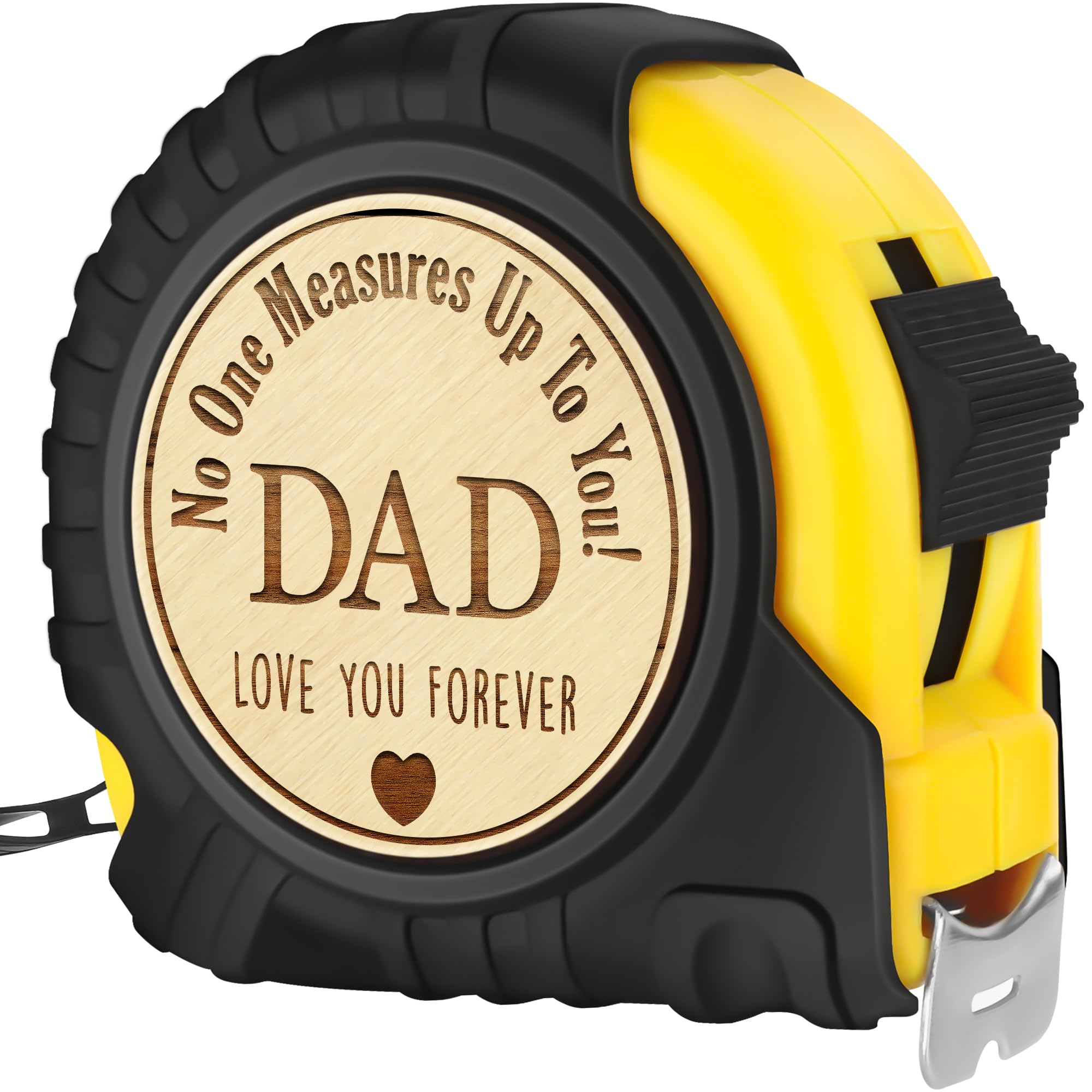 Fathers Day Birthday Gift for Dad, Dad Gifts from Son Daughter, Gift for Best New Daddy Father in Law Presents Useful Stuff, Tool Woodworker Carpenter Gift, Engraved Tape Measure 25 FT