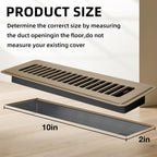 Floor Register 2x10, 6 Pack Floor Vent Covers for Home Floor Heavy Duty Steel Walkable Floor Vents Air Vent Covers 14x6 for Sidewall and Floor