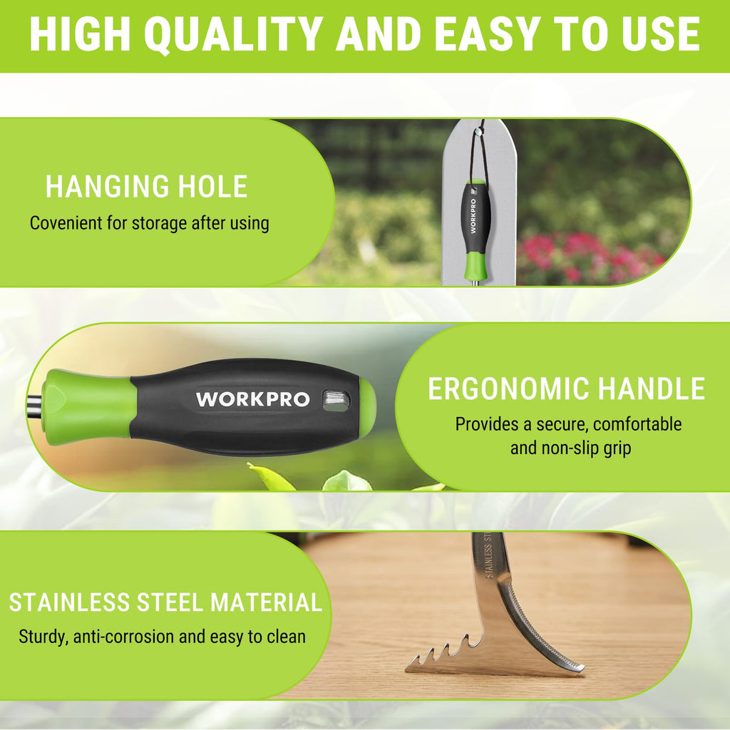 WORKPRO 3-Piece Weed Puller Tool Set