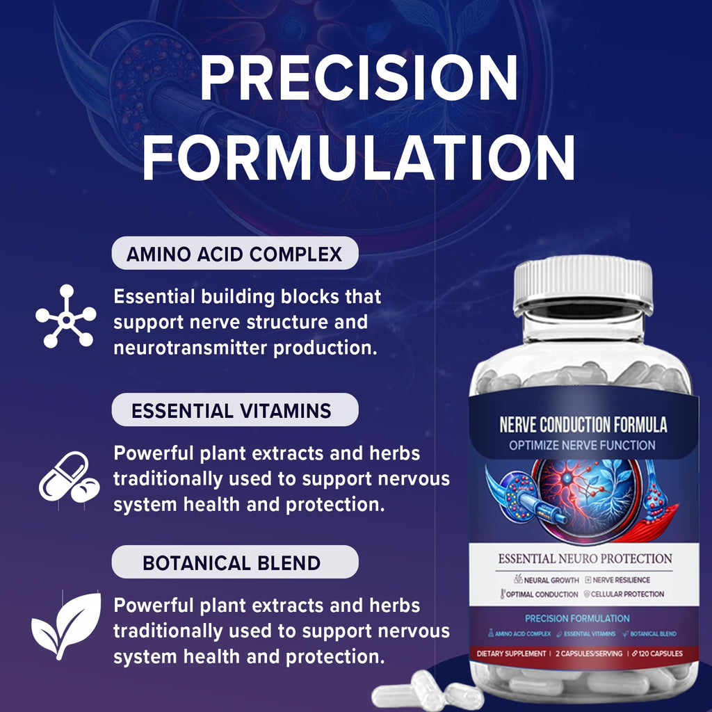 M PAIN MANAGEMENT TECHNOLOGIES Nerve Support Supplement - Nitric Oxide/L-Arginine - Feet Hand Legs Toe Maximum Strength Nerve Support Formula 120 Caps
