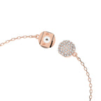 Swarovski Dazzling Swan Collection Women's Bracelet, Pink and White Crystals with Rose-Gold Tone Plated Chain, Magnetic Closure
