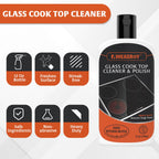 AWEASROY 20pcs Glass Stove Top Cleaner Kit - 12 oz Cooktop Cleaner Polish, Non-Abrasive No Scratch, Removes Tough Stains, Includes Scrubbing Pad, Scraper & Microfiber Cloth for Smooth Glass Surfaces