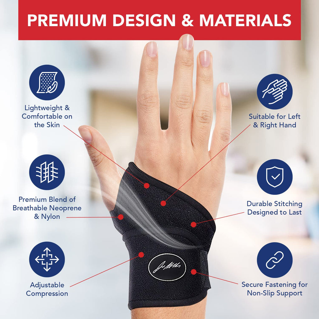 Doctor Developed Wrist Brace, Wrist Wraps for Carpal Tunnel Arthritis, Tendonitis, Hand Support, Ideal for Fitness, Weightlifting - Handbook Included (Bundle- Pack of 3- Medium)