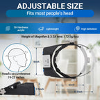 YOCTOSUN Magnifying Glasses with Light for Close Work, Rechargeable Headband Magnifier with 4 Lenses 1.5X-3.5X, Hands Free Magnifying Glass Visor for Jewelers, Crafts, Hobby