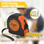 Fathers Day Papa Gifts, Genuine Leather Engraved 25 FT Tape Measure Tool Gifts for Men Father's Day Dad Gifts Christmas Gift Birthday Xmas Stocking Stuffers for Men