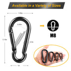 14 PCS Carabiner Clip Spring Snap Hooks - M8 3.15 Inch Heavy Duty Snap Hook Quick Link for Swing Hammock Camping Fishing Hiking, 500 lbs Capacity