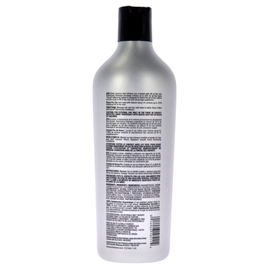 Kenra Professional Volumizing Shampoo | Maximize Volume | Creates Body, Bounce & Fullness | Increases Volume By 30% | Extends Lift From Stylers By Up To 155% | Fine To Medium Hair | 10.1 fl. Oz