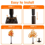 2 Pack 4FT Lighted Maple Tree 100 LED Artificial Fall Tree for Home Decor