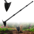 Lcokeiy Triangle Hoe, Metal Garden Hoe for Weeding Long Handle 60", Gardening Hand Hoe Garden Tool Heavy Duty for Digging, Cutting and Loosing Soil