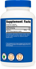 Nutricost Magnesium Malate 2,100mg, 180 Capsules - Vegetarian, Non-GMO, Gluten Free (Pack of 2)