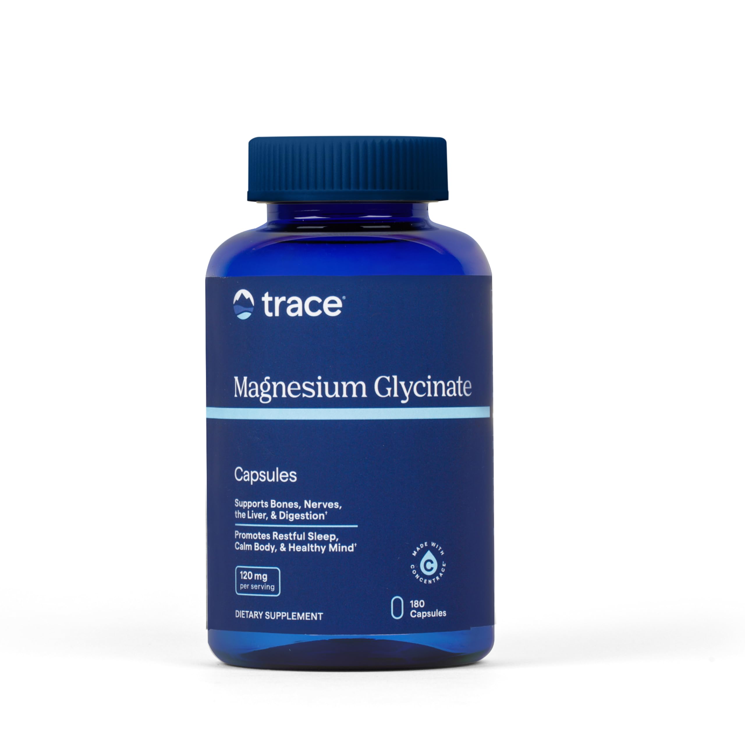 Trace Minerals Magnesium Glycinate - Gentle Magnesium Glycinate Supplement for Healthy Sleep & Relaxation Support - Healthy Mind & Energy - Vegan - Gluten-Free - 180 Count (180 Servings)