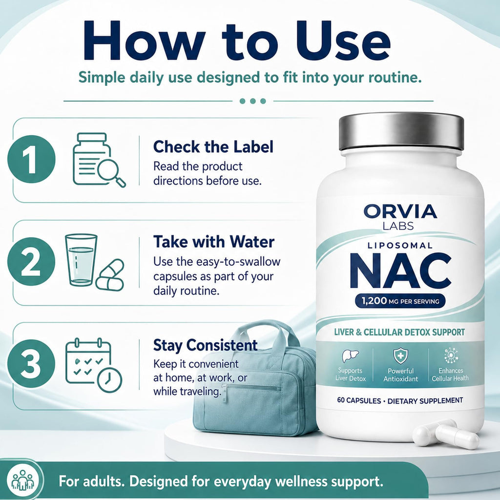 Hyuikiu ORVIA Labs Liposomal NAC Supplement, 60 Capsules
