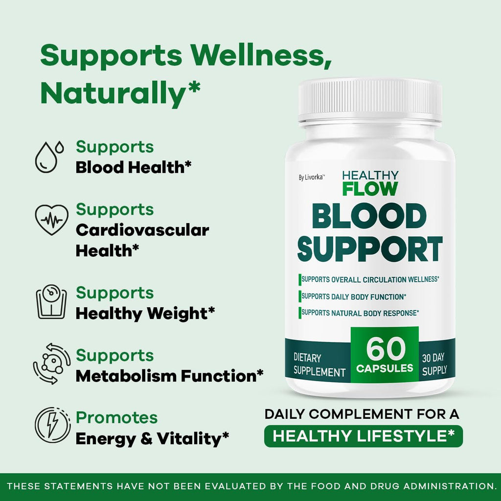 (3 Pack) Healthy Flow Blood Support - HealthyFlow Support Supplement Capsules Daily Premium Advanced Formula Pills - Maximum Strength, Vitamins for Overall Health & Wellness, 180 Capsules for 3 Months