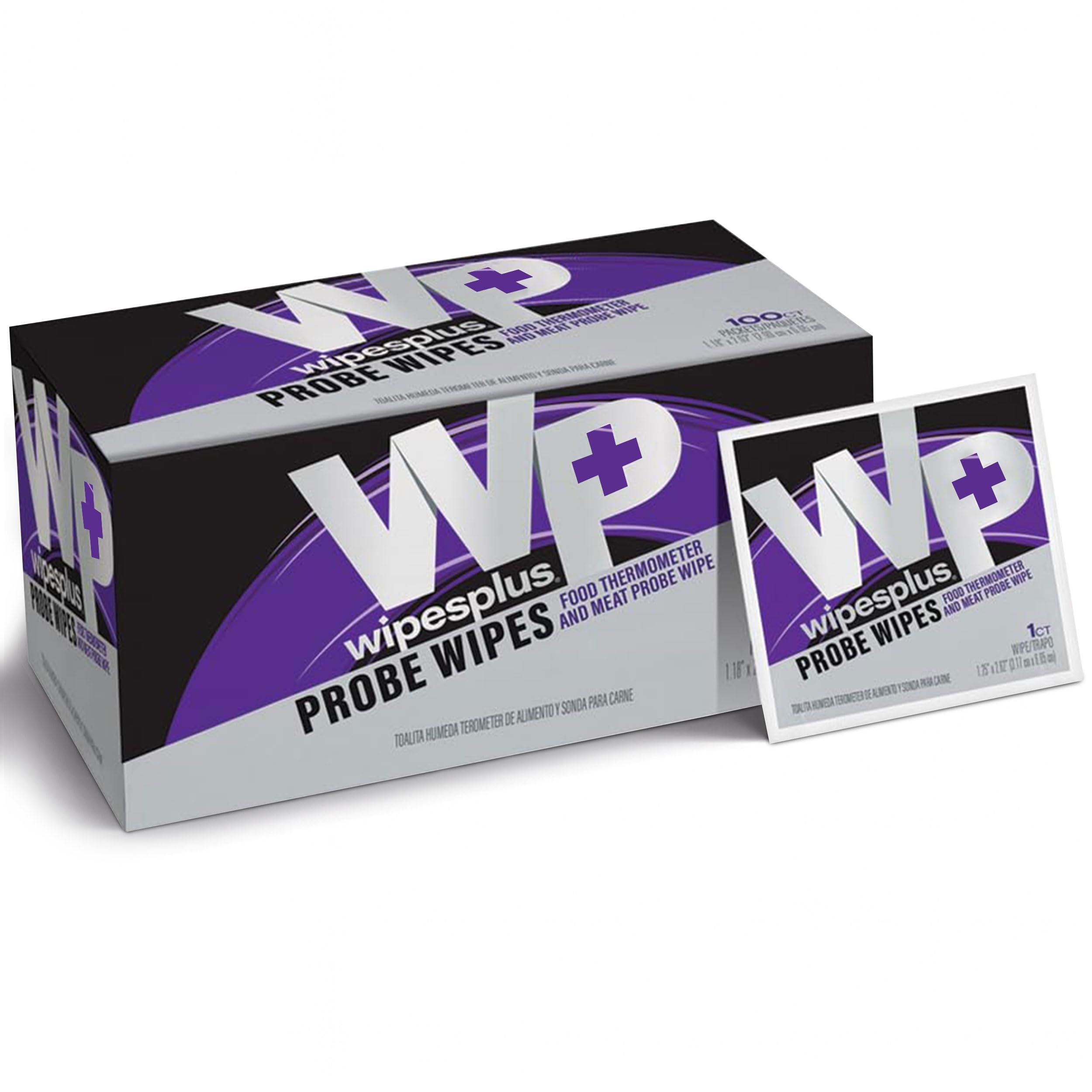 WIPESPLUS Probe Wipes, Thermometer Wipes, Meat Probe Wipe with Individual Satchets for Home and Business, 1000 Count, 10 Packs of 100, White