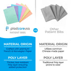 PlastCare USA Disposable Dental Bibs 13"x18" - 3 Ply Waterproof Tattoo Bib Sheet for Patients - Dentist or Medical Tray Cover and Nail Table Cover Supplies, Fuchsia Hot Pink