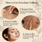 FreeJune Beef Tallow for Skin, Tallow and Honey Balm for Face 5.3 OZ Organic Whipped Moisturizer with Grass Fed - Face & Body Cream for for Nourishing Dry Skin Care, All Natural Hydration (Honey)