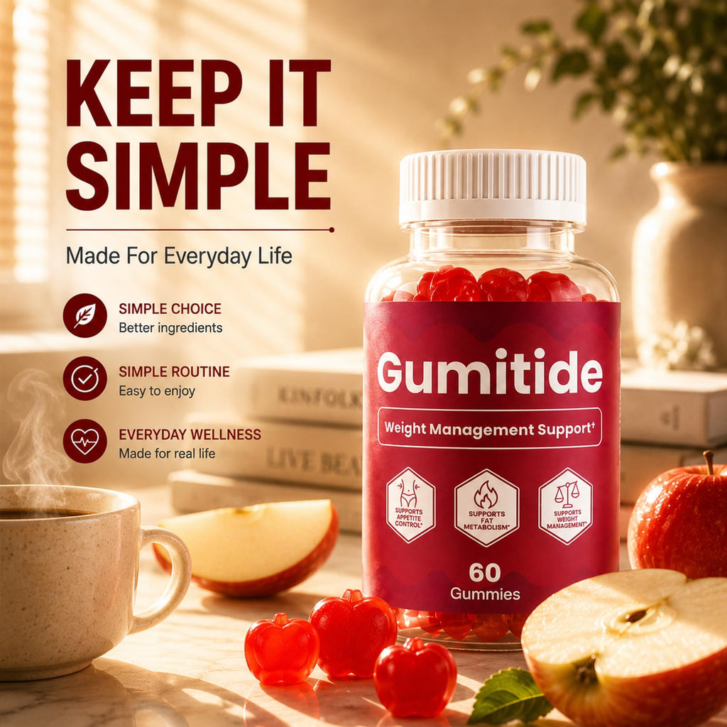Gumitide Gummies, Made with Apple Cider Vinegar, BHB and Mineral Blend, Simple Chewable Format for Adults, Home Office and Travel, 60 Count (1 Pack)
