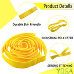 Stretching Strap Yoga Strap with Loops, Stretch Straps for Physical Therapy, Non-Elastic Exercise Strap for Pilates, Dance and Gymnastics with Workout Guide (Yellow)