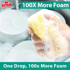 Mr. Scrub Sponges Kitchen Scrub Dish Sponge Scouring Pad, 48 Pack Cleaning Brush Scrubber Supplies for Soap, Dishwashing Dinnerware Sets Pan Pot Towels Cloth Rags Holder Glass Dishwasher Sink Bathroom