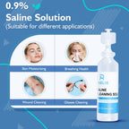 Saline Solution, 600ml /20.29 FL OZ Normal Solution for Multiple Household Uses, 5ml Each, 120Pcs Total