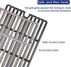 GRISUN 16.5" Cast Iron Cooking Grates for Charbroil Smoke Hollow, Grill Grates Replacement Parts for Gas Grill Model Smoke Hollow PS9900, 7000CGS, Charbroil 463722315 463722313 463750914