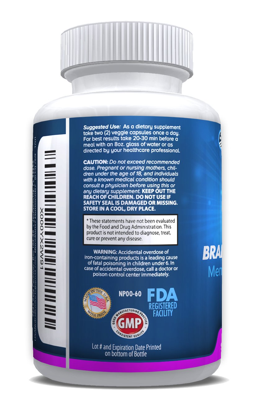 USANUTRA Brain Support Plus for Memory and Focus, Supports Healthy Short Term and Long Term Memory, 1000mg per Day, Made in the USA