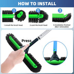 KGC 20" Wide Pool Brush Head, Heavy Duty Pool Scrub Brush with 12-Rows Soft Bristles, Inground/Above Ground Pool with Curved Ends, Clean Pool Wall, Floor, Step, Corner Faster, Safe for Vinyl Liner