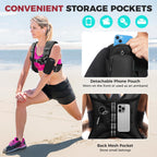BAGAIL Comfort-Fit Weighted Vest for Woman, Even Weight Distribution, Faster Weight Loss, No-Chafe or Bounce for Walking & Running with Detachable Phone Pouch & Reflective Stripes - 10lb, Black