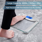 Vitafit Bathroom Scale for Body Weight Accuracy 0.1lb, 400lb,Clear Glass