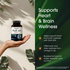 NatureBell Omega-3 Fish Oil - 180 Softgels - Support for Joint, Brain & Heart Health* - with EPA & DHA - No Burps or Fishy Aftertaste - Non-GMO & Mercury-Free Formula - Lemon Flavor