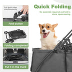 20% Larger Capacity, Wedyvko Dog Stroller for Medium/Small Pets w/Dog Poop Bags & Dispenser, Storage Pouch, Zipperless, Entry in/Out Easy (Grey)