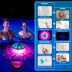 QOLNBY Floating Pool Lights(1 Pack), Rechargeable Pool Lights with 6 Dynamic Lighting Effects, Upper and Lower Color Changing Floating Light, IP68 Waterproof Lights for Pools, Hot Tubs, Fountain