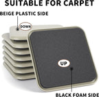 Furniture Sliders 20 pcs-2 1/2” Square Furniture Sliders for Carpet Furniture Pads Hardwoods Floors, Heavy Duty Furniture Movers Sliders Reusable Furniture Moving Pads Floor Protectors for Carpet