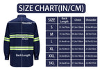 Ousafeve Class 3 Navy Hi Vis Button Up Safety Work Shirts for Men Reflective (X-Large, Navy_Long)