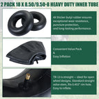 FLKQC 2Pcs 18X8.50/9.50-8 Inner Tubes with TR-13 Valve Stem