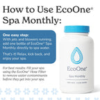 EcoOne Spa Monthly | Gentle All-Natural Spa Treatment | Conditioning Hot Tub, Pool, & Spa Cleaner | Above, In-Ground, or Inflatable Hot Tub Cleaner Stabilizes pH & Alkalinity, 8 Oz, (1-Pack)