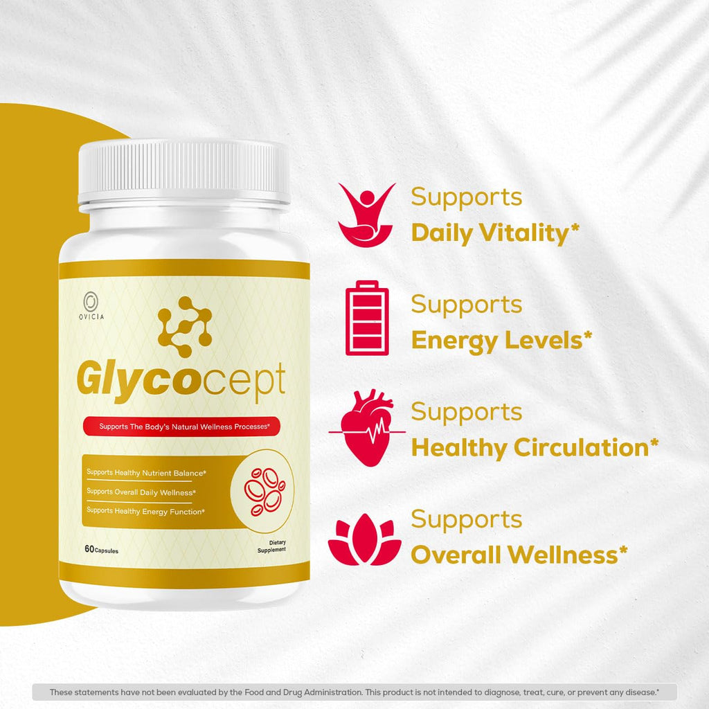 (3 Pack) Glycocept - Glycocept Advanced Formula Support Capsules All Natural Premium Ingredients Maximum Strength, Daily Pills Support Vitamins for Health and Wellness, 180 Capsules for 3 Months