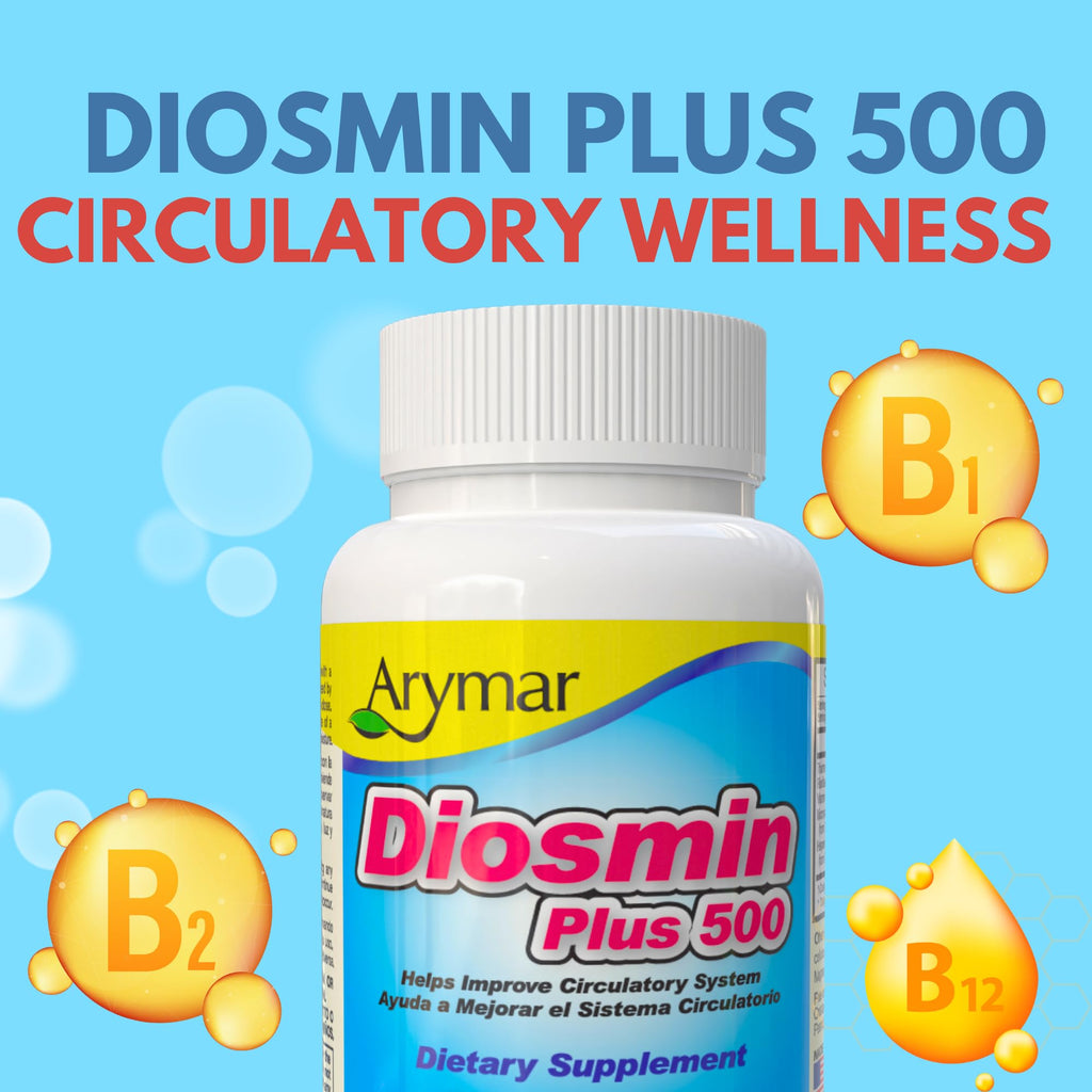 Arymar Diosmin Plus 500 - Circulatory System Support Supplement, 500mg, 120 Capsules