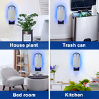Flying Insect Trap for Indoor Use (2 Starters & 6 Refill Cartridges), UV Light Bug Catcher for Fruit Flies, Gnats & Small Flying Pests, Silent, No-Zap, Mess-Free