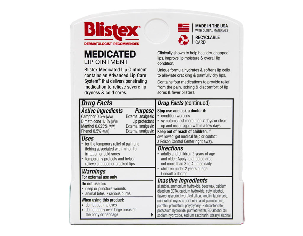 Blistex Medicated Lip Ointment 0.21 oz (Pack of 8)