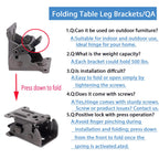 4 Pack Locking Hinge for Folding Table Brackets, Heavy Duty Folding Brackets 90 Degree Self Locking Folding Hinge for Table Legs Furniture