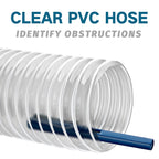 Qucship 2-1/2" x 10' Heavy-Duty PVC Dust Collection Hose, Puncture-Resistant, Flexible Clear PVC Fume Hose with Carbon Steel Wire Coil for Dust Collection Systems
