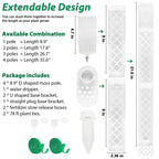 4 Psc 9 Inch D Shaped Moss Pole with Watering Dripper, Plastic Moss Poles for Climbing Plants, Sturdy Monstera Plant Support, Self Watering Moss Pole Kit for Plants Indoor (1Pack 4Pcs-Translucent)