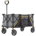 Gorilla Carts Collapsible Folding Outdoor Utility Wagon, 7 Cu Ft Oversized Bed, 150 lb Load Rating, Gray – Foldable Rolling Cart w/ Pockets & Cup Holders for Beach, Camping, Sports or Picnic