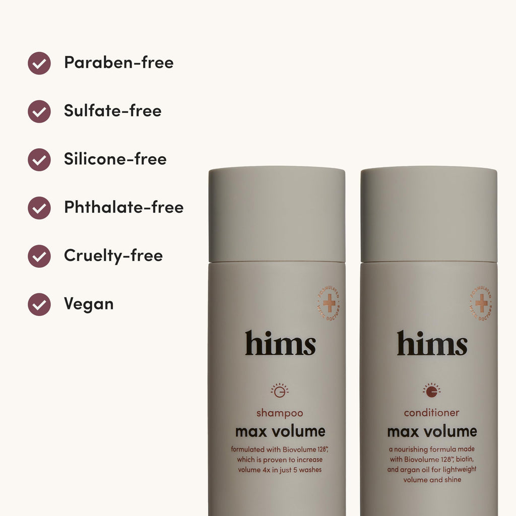 Hims Max Volume Shampoo & Conditioner Pack - Volumising Shampoo and Conditioner for Men - Citrus Spice - Men's Natural Shampoo & Conditioner - 2 x 6.4 fl oz Bottles