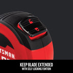 CRAFTSMAN 25-Ft Tape Measure with Fraction Markings, Retractable, Self-Locking Blade (CMHT37225)