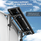 Pool Bar for Above Ground Pools, Stable Poolside Drink & Snack Table Supports Up to 110 lbs, Large Heavy-Duty Metal Poolside Bar Fits ≤4.4” Rails for Framed Round & Oval Pools, Ideal for Pool Parties
