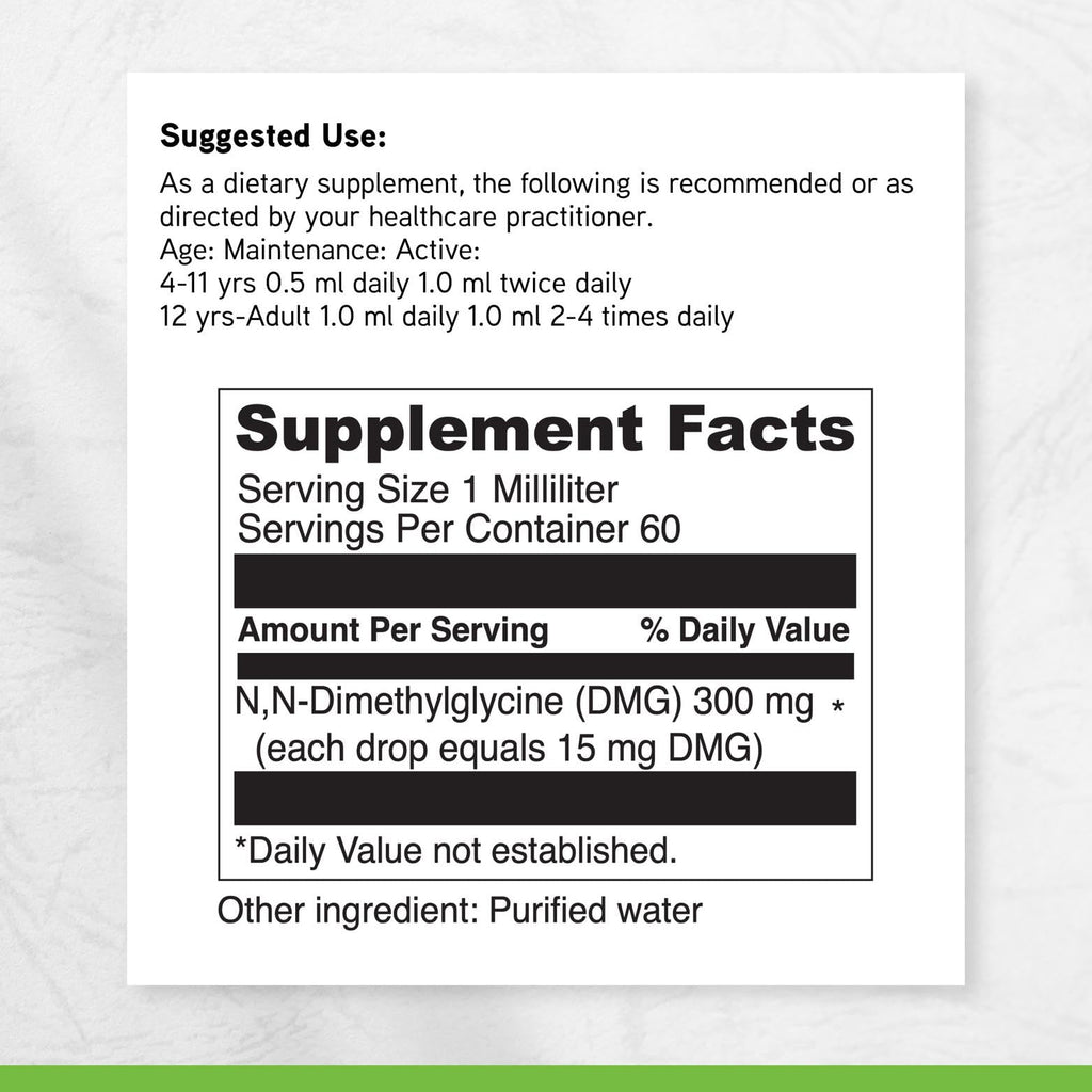 DAVINCI Labs Gluconic DMG Liquid 300mg - Helps Support Immune System, Muscle Function, Heart Health & Brain Health* - 2 fl oz (60 Servings)
